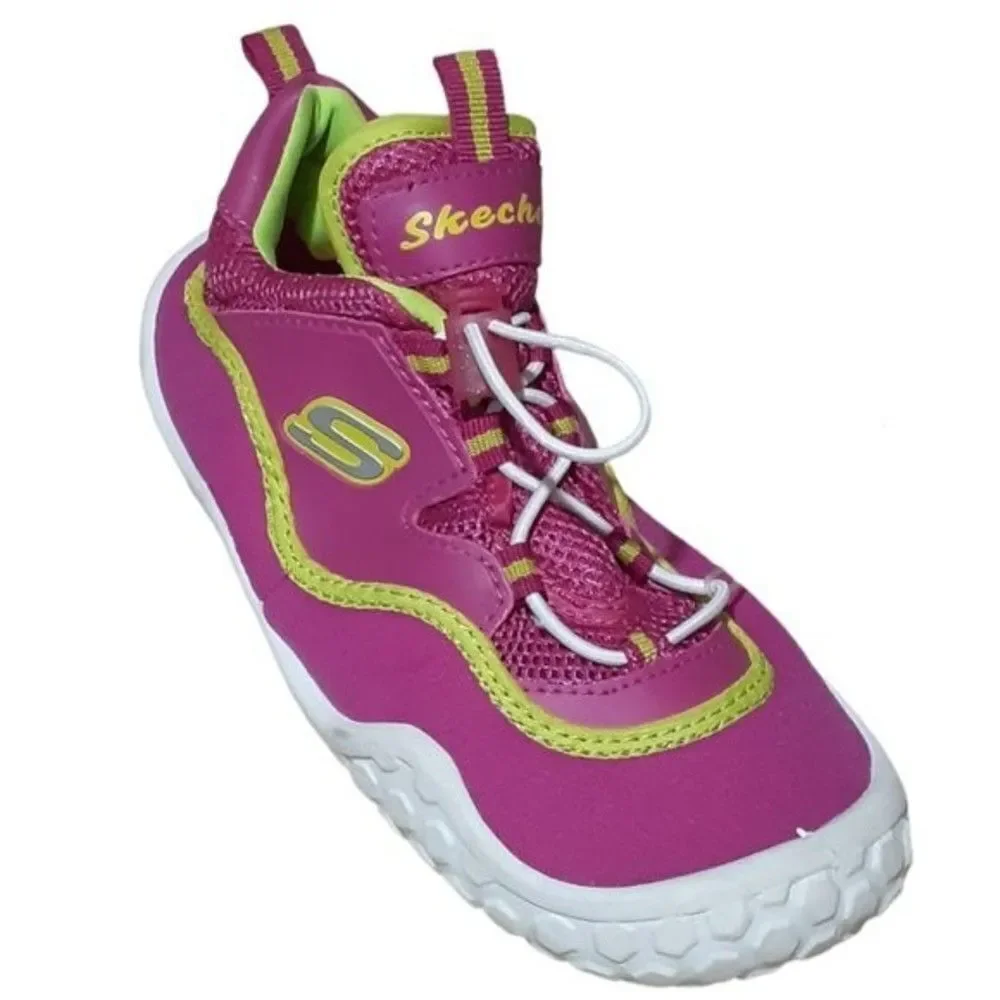 NWOT Skechers Youth Girl's Summer Water Beach Shoes  Pink Lime Green Sz 2